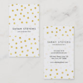 Carte De Visite Points élégants de confettis de feuille d'or (Devant / Derrière)