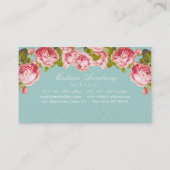 Carte De Visite Points élégants d'or et roses roses faits sur (Dos)