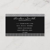 Carte De Visite Points Et Bandes Simples (Noir Et Blanc) (Dos)