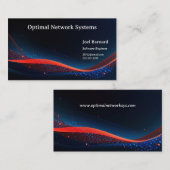 Carte De Visite Points et courbes rouges et bleus (Devant / Derrière)