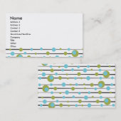 Carte De Visite Points et lignes rétro amusants (Devant / Derrière)