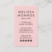 Carte De Visite Points et pointes Inky Rose noir moderne chic (Dos)