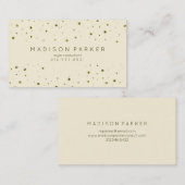Carte De Visite Points fascinants d'or sur Ecru (Devant / Derrière)
