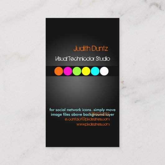 Carte De Visite Points fluorescents Cool/élégants (Dos)