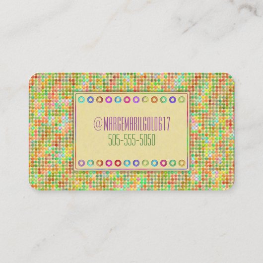 Carte De Visite Points Jaune (Dos)