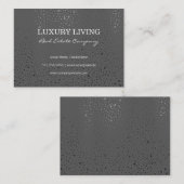 Carte De Visite Points métalliques gris Motif (Devant / Derrière)