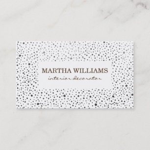 Carte De Visite Points métalliques Motif Blanc