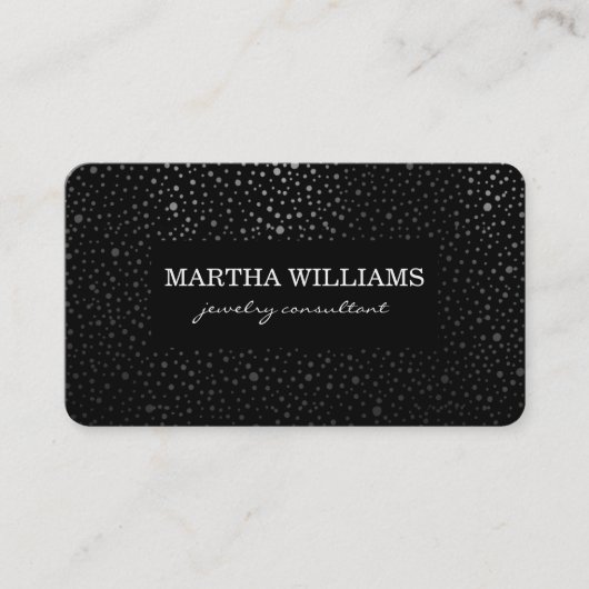 Carte De Visite Points métalliques Motif Noir (Devant)