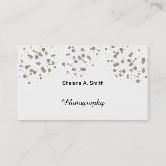 Carte De Visite Points modernes Confetti Gold Blush (Devant)
