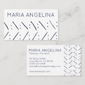 Carte De Visite Points n tirets Motif d'aquarelle moderne géométri (Devant / Derrière)