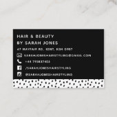 Carte De Visite Points Noir & Blanc Modernes Monochromes (Dos)