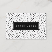 Carte De Visite Points Noir & Blanc Modernes Monochromes (Devant)