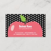 Carte De Visite Points noirs de garde d'enfants à la pomme mignonn (Devant)