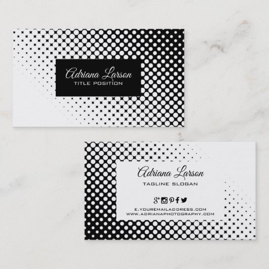 Carte De Visite Points Noirs Et Blancs (Devant / Derrière)