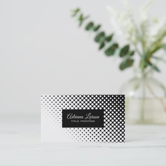 Carte De Visite Points Noirs Et Blancs (Debout devant)