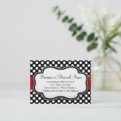 Carte De Visite Points noirs et blancs Ruban rouge (Debout devant)