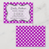 Carte De Visite Points noirs magenta profond (Devant / Derrière)