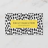 Carte De Visite Points noirs modernes Jaune (Devant)