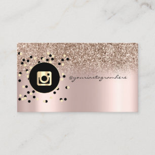 Carte De Visite Points Parties scintillant Rose Gold Instagram ten