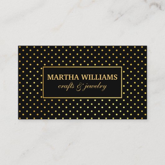 Carte De Visite Points polka | Or II (Devant)