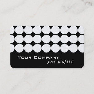 Carte De Visite points rétro blancs sur fond noir