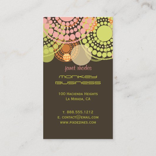 Carte De Visite Points rétro personnalisables PixDezines (Dos)