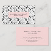 Carte De Visite Points rose et noir modernes | Choisissez (Devant / Derrière)