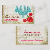 Carte De Visite Points roses de cru crème de CHROMATOGRAPHIE (Devant / Derrière)