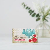 Carte De Visite Points roses de cru crème de CHROMATOGRAPHIE (Debout devant)