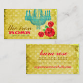 Carte De Visite Points roses de cru jaune de CHROMATOGRAPHIE (Devant / Derrière)