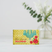 Carte De Visite Points roses de cru jaune de CHROMATOGRAPHIE (Debout devant)