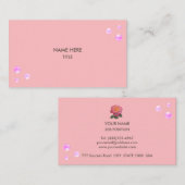 Carte De Visite Points roses élégants sur fond rose (Devant / Derrière)