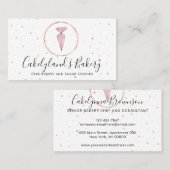 Carte De Visite Points Roses Iconique Aquarelle Fabriquée boulange (Devant / Derrière)