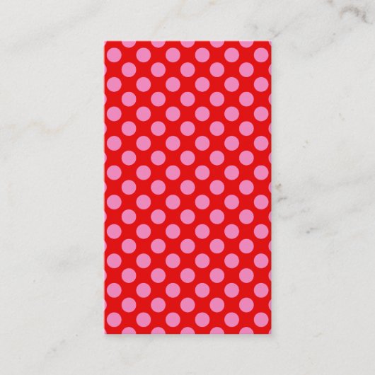 Carte De Visite Points rouges et roses (Devant)