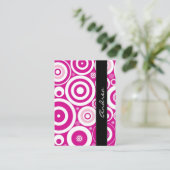 Carte De Visite Points sans couture, taches, cercles - blanc rose (Debout devant)