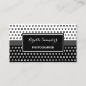 Carte De Visite Points simples Noir et Blanc avec bande grise (Devant)