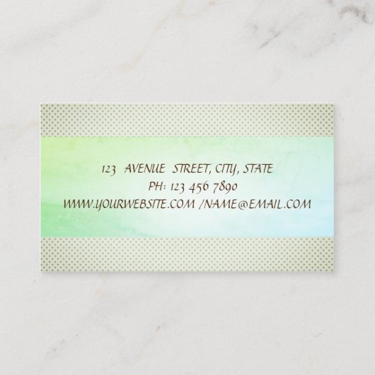 Carte De Visite Points Succulents de Cactus à bande (Dos)