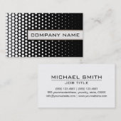 Carte De Visite Points Techno Blanc Élégant Noir moderne (Devant / Derrière)