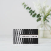 Carte De Visite Points Techno Blanc Élégant Noir moderne (Debout devant)