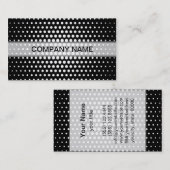 Carte De Visite Points Techno blancs Noir moderne (Devant / Derrière)