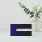 Carte De Visite Points Techno Bleu Élégant Noir Moderne (Debout devant)