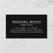 Carte De Visite Points Techno Bleu Élégant Noir Moderne (Dos)