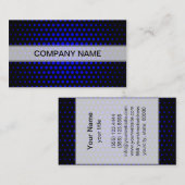 Carte De Visite Points Techno Bleu Noir moderne (Devant / Derrière)