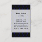Carte De Visite Points Techno Marine Noir moderne (Dos)