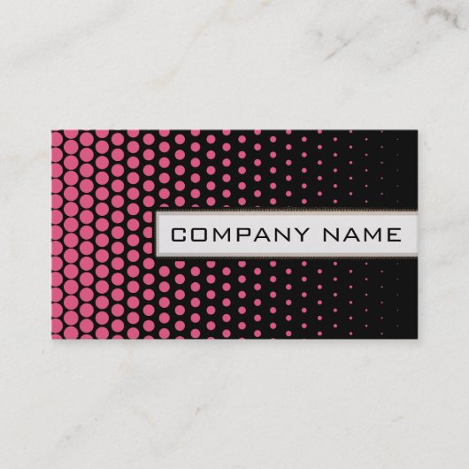 Carte De Visite Points Techno rose Élégant Noir moderne (Devant)