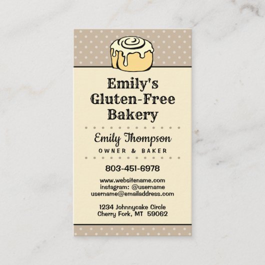 Carte De Visite Points vintages de boulangerie professionnelle (Devant)