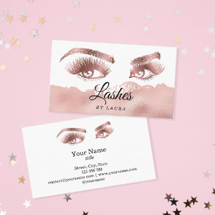 Carte De Visite Poireaux maquillage Artiste Rose Gold Mascara Brow