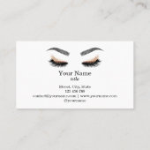 Carte De Visite Poireaux maquillage Artiste Rose Gold Mascara Brow (Dos)