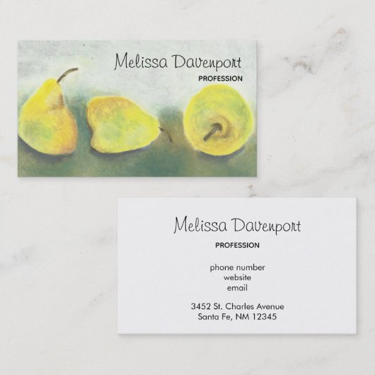 Carte De Visite Poires jaunes et vertes professionnels (Devant / Derrière)