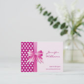 Carte De Visite Pois assez rose et dessinateur d'intérieurs d'arc (Debout devant)